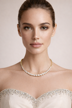 Celestia Oval Diamond Graduated Necklace