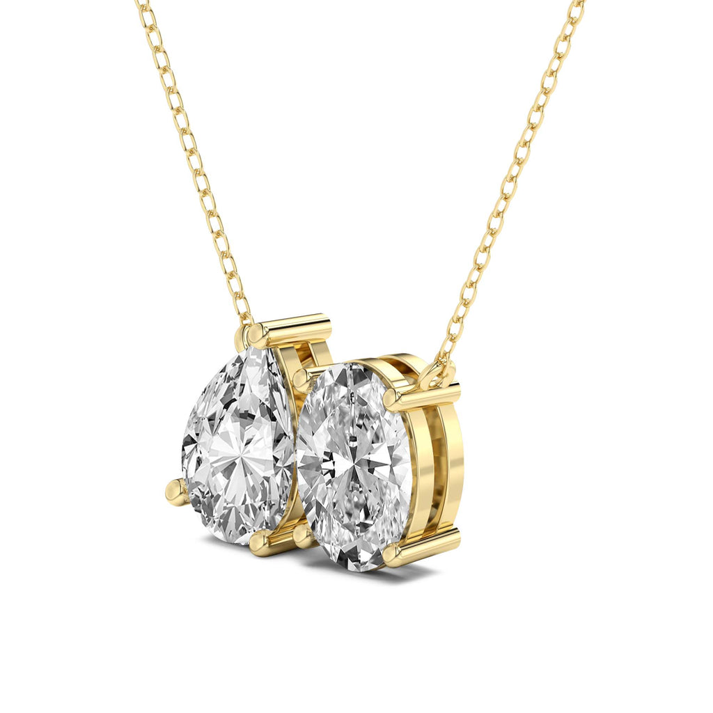 2 Ct Pear Oval Shape Diamond Fashion Necklace in 14K