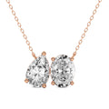 2 Ct Pear Oval Shape Diamond Fashion Necklace in 14K