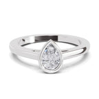 0.50 Ct Pear Shape Solitaire Diamond Ring| 14K White Gold