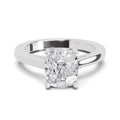 3 Ct Cushion Shape Solitaire Diamond Ring| 14K White Gold