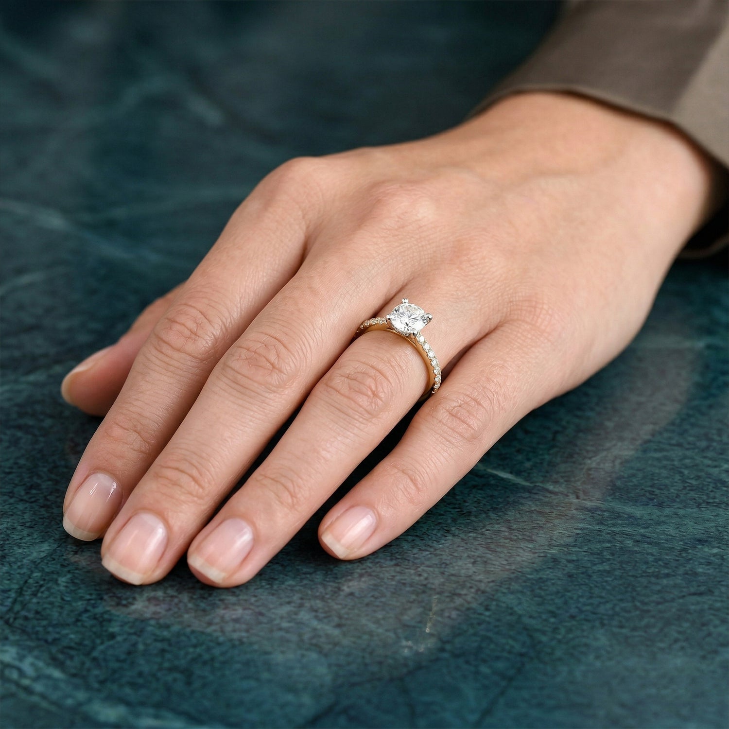 Sparkles 14K Gold 5.47 Carat Diamond Solitaire Ring