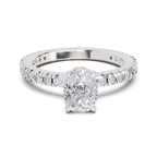 1.41 Ct Cushion Shape Solitaire Diamond Ring| 14K White Gold