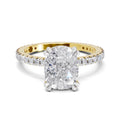 3.19 Ct Cushion Shape Solitaire Diamond Ring| 14K Yellow Gold