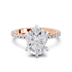 2.29 Ct Oval Shape Solitaire Diamond Ring| 14K Rose Gold