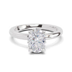 1.05 Ct Oval Shape Solitaire Diamond Ring| 14K White Gold