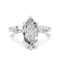 3.6 Ct Marquise Shape Solitaire Diamond Ring| 14K White Gold