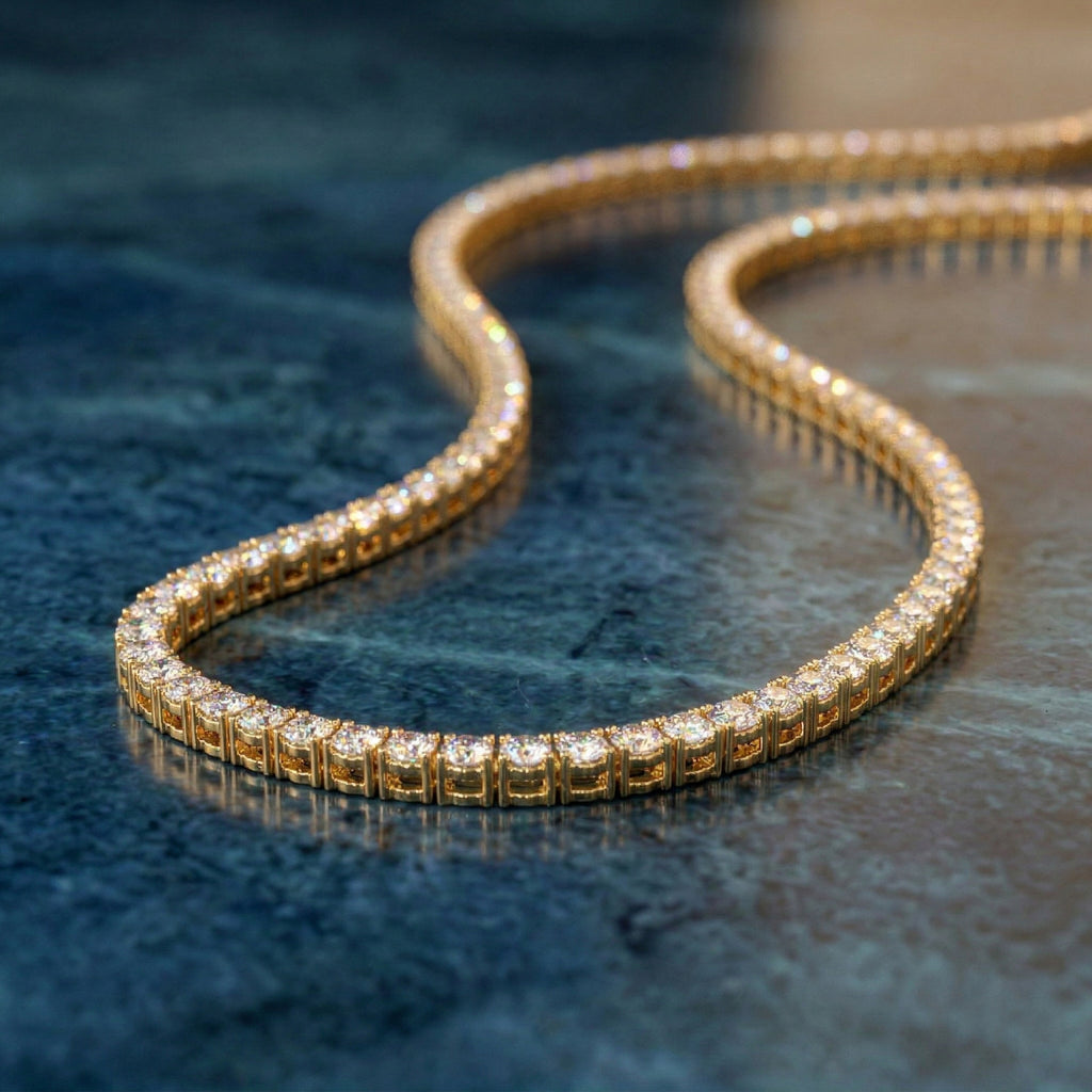 Sparkles 14K Gold in 5.03 Carat Diamond Eloria Tennis Necklace