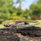 Sparkles 14K Gold Baguette & Pear-Shaped 4.92 Carat Bangle Bracelet