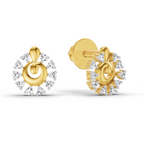 0.1 Carat Grace Circle Studs Earrings | 14K Yellow Gold