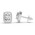 1.22 CtOval Shape Earrings | 14K White Gold  FG VS Quality Diamonds