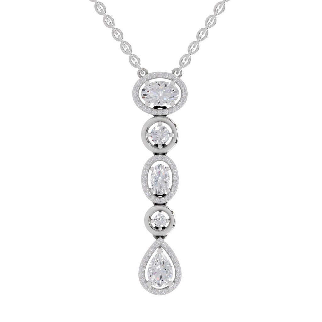 1.76 Ct Multi-Diamond Drop Necklace in 14K