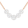 0.11 Carat Round 5 stone Necklace | 14K Rose Gold