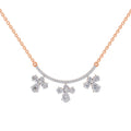 1.91 Ct Pear & Round Shape Floral Drop Diamond Necklace | 14K Rose Gold