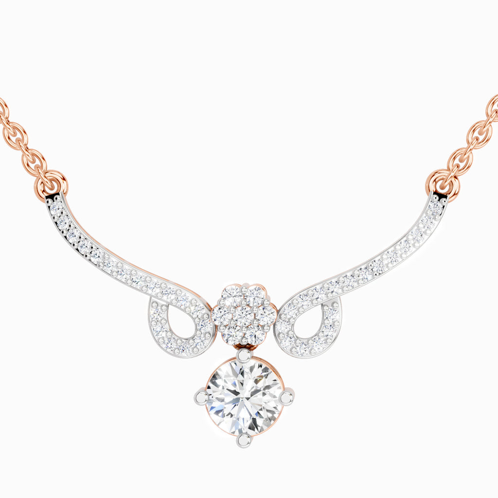1.09 ct Graceful Drop Pendant Necklace | 14K White Gold