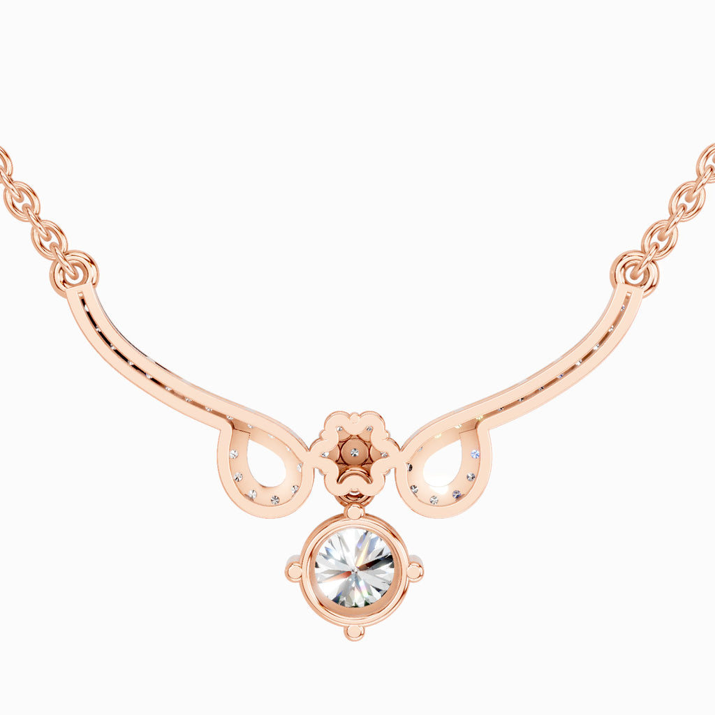1.09 ct Graceful Drop Pendant Necklace | 14K White Gold