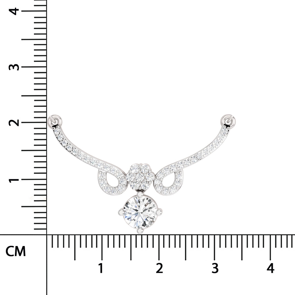 1.09 ct Graceful Drop Pendant Necklace | 14K White Gold