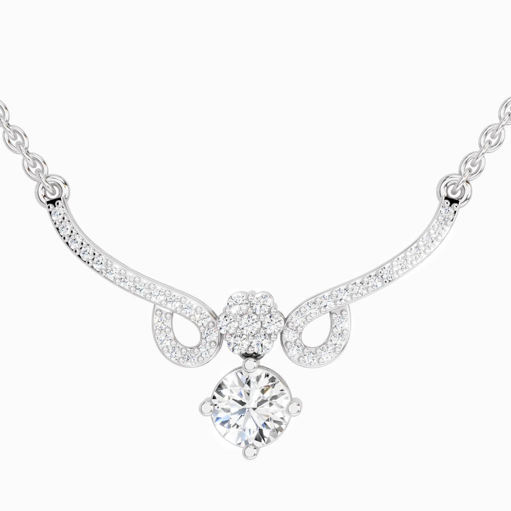 1.09 ct Graceful Drop Pendant Necklace | 14K White Gold
