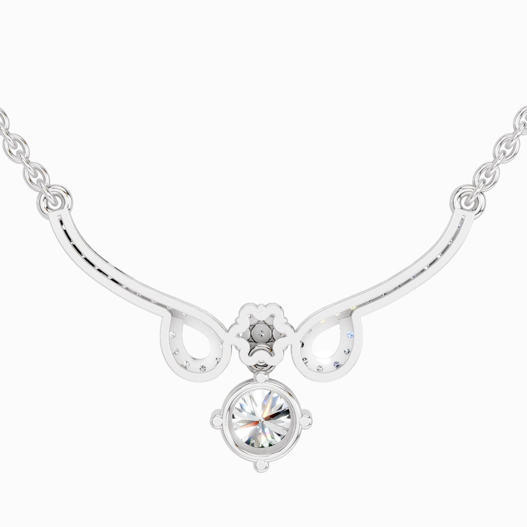 1.09 ct Graceful Drop Pendant Necklace | 14K White Gold