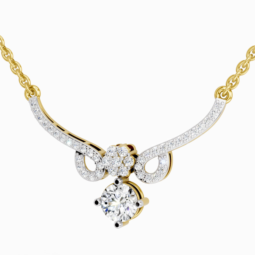 1.09 ct Graceful Drop Pendant Necklace | 14K White Gold