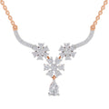 1.69 Ct Round Shape Floral Cluster Diamond Necklace | 14K Rose Gold