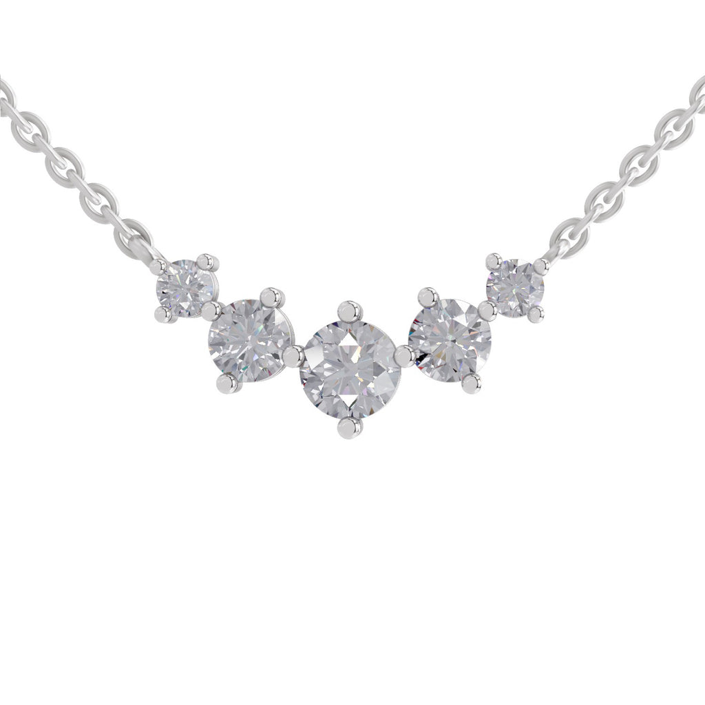 1.31 Carat 5 Stone Necklace in 14K
