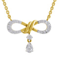 1.04 Ct Round Shape | 925 Sterling Silver Gold Plated Infinity Pendant Necklace
