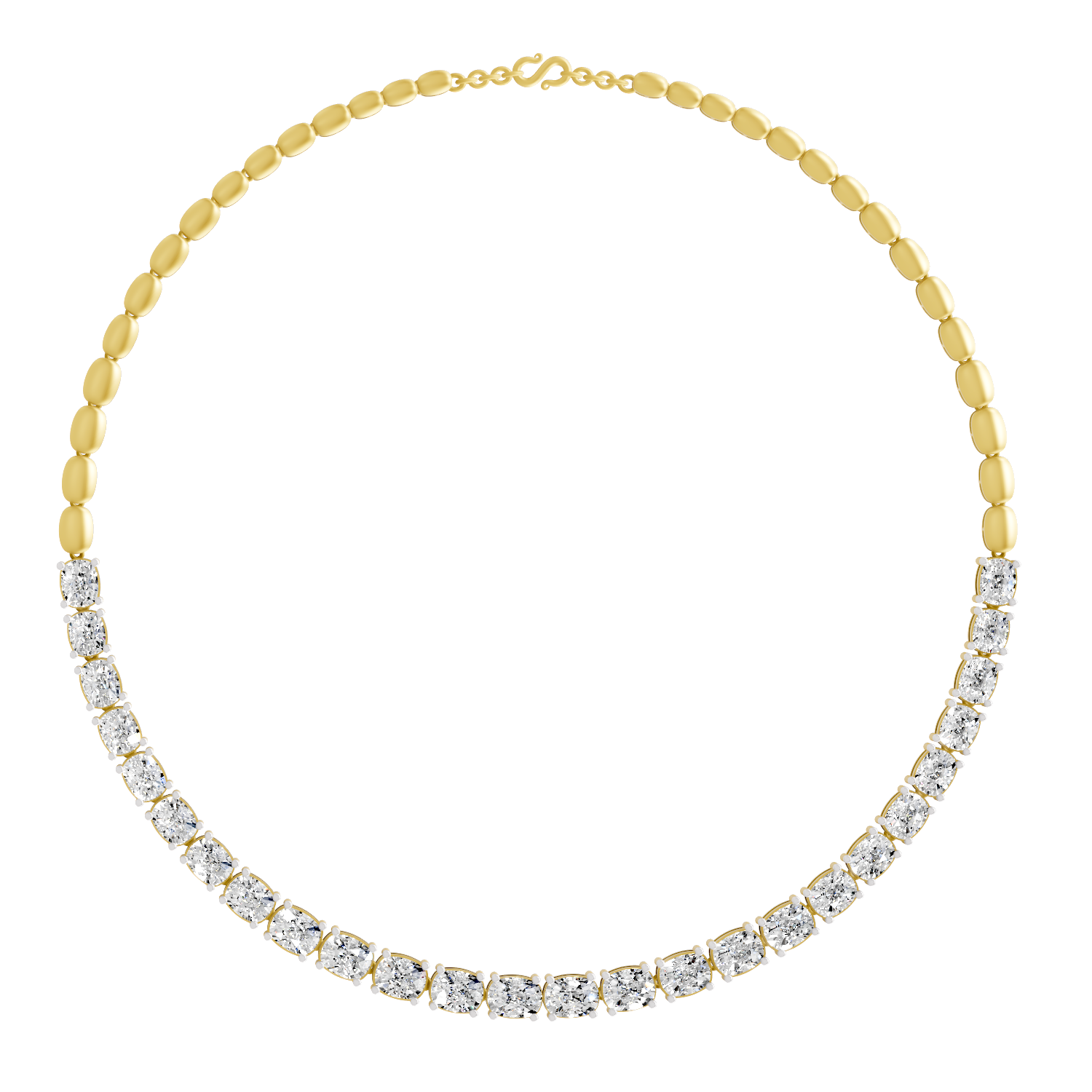 28.83 Carat Solitaire Lab Grown Diamond Necklace In 14K Gold