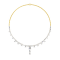 Sparkles Emerald Rhythm Line Drop Diamond Necklace