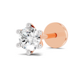 0.14 Carat Round Shape Solitaire Six Prong Diamond Nose Pin | 14K Rose Gold-Screw