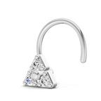 0.08 Carat Lab Grown Diamond The Trinity Stud Nosepin | 14K White Gold (Wire)