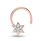 0.11 Carat Lab Grown Diamond StarFlare Nosepin | 14K Rose Gold (Wire)
