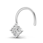 0.03 Carat Lab Grown Diamond Moon Bloom Nosepin | 14K White Gold (Wire)
