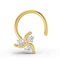 0.03 Ct Round Shape Floral Diamond Nose Pin | 14K Yellow Gold