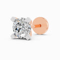 0.35 Carat Round Shape 4 Prong Solitaire Diamond Nose Pin | 14K Rose Gold-Screw