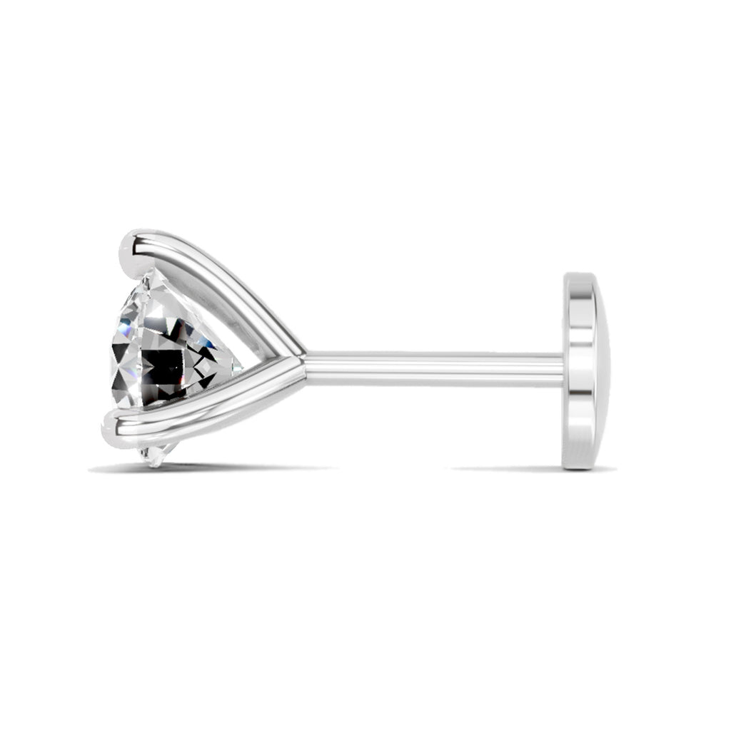 0.50 Ct Solitaire Round Shape Diamond Nose Pin | 14K Yellow Gold