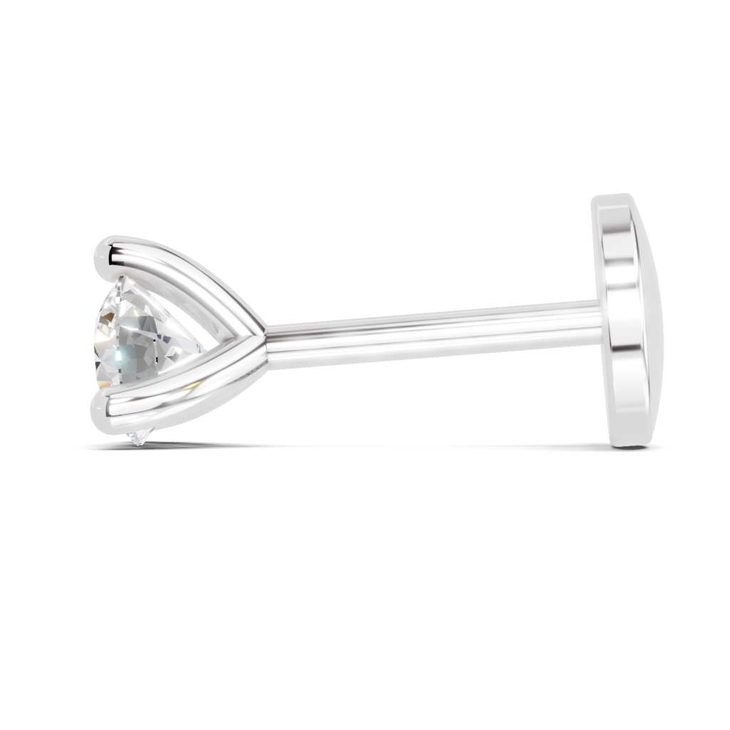 0.15 Carat Lab Grown Diamond Aurora Solitaire Nosepin | 14K White Gold (Screw)