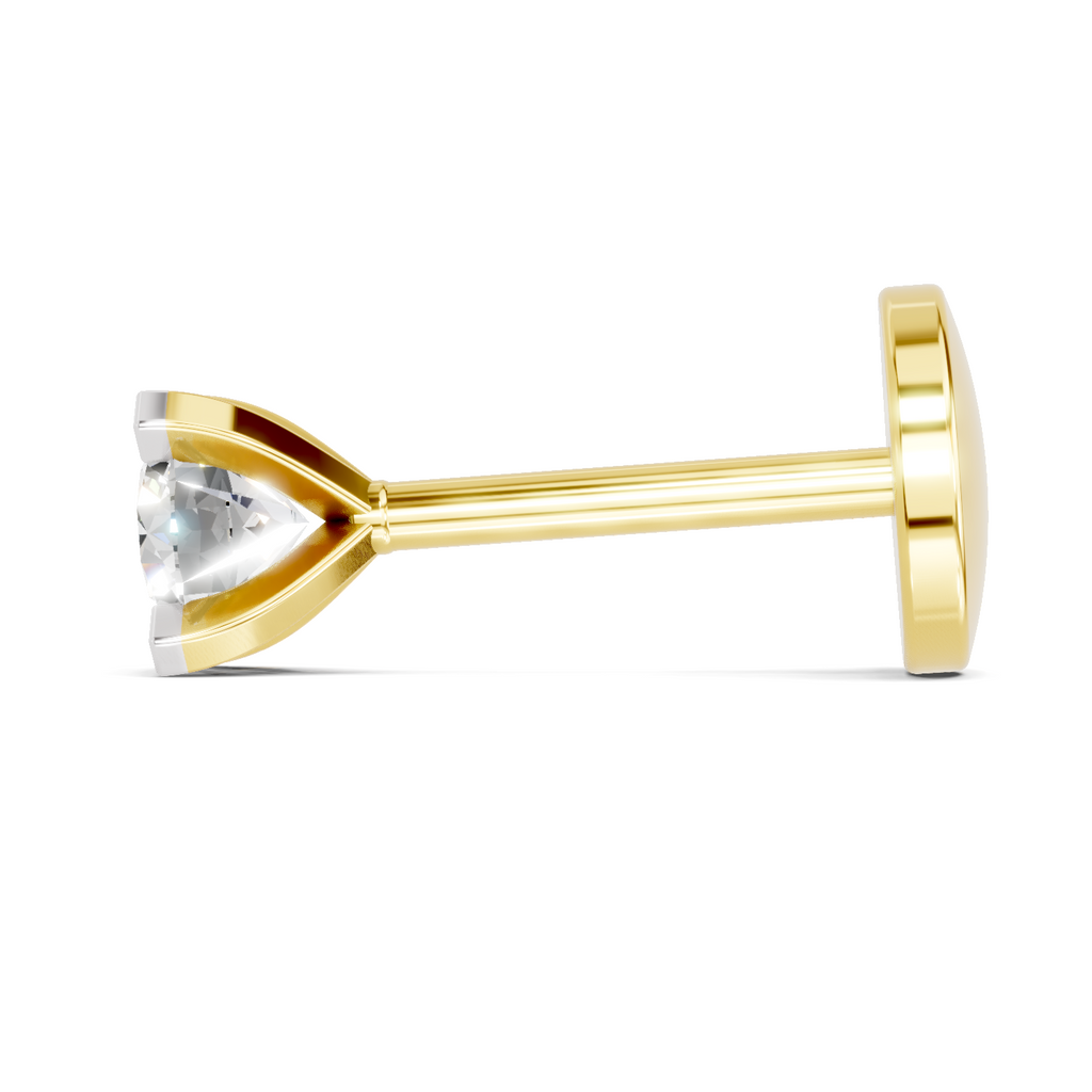 0.15 Carat Lab Grown Diamond classic crown Nosepin | 14K Yellow Gold (Screw)