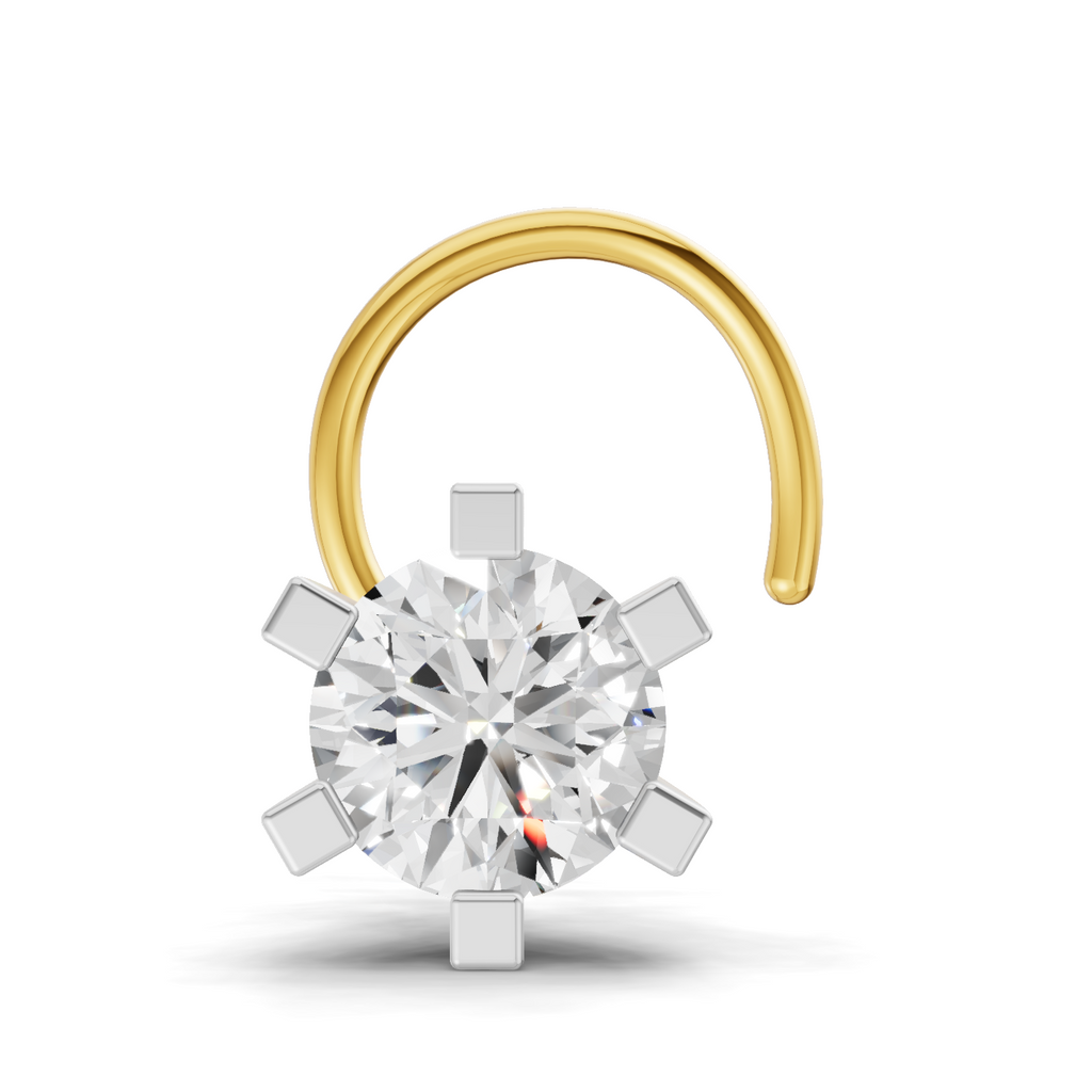 0.21 Carat Lab Grown Diamond classic 6-Prong Solitaire Nosepin | 14K Yellow Gold (Wire)