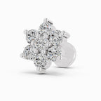 0.48 Carat Round Shape floral cluster Diamond Nose Pin | 14K Rose Gold-Screw