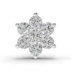 0.48 Carat Round Shape floral cluster Diamond Nose Pin | 14K Rose Gold-Screw