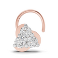 0.23 Carat Round Shape floral cluster Diamond Nose Pin | 14K Rose Gold