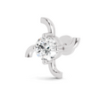 0.5 Carat Round Shape Diamond Nose Pin | 14K White Gold-Screw