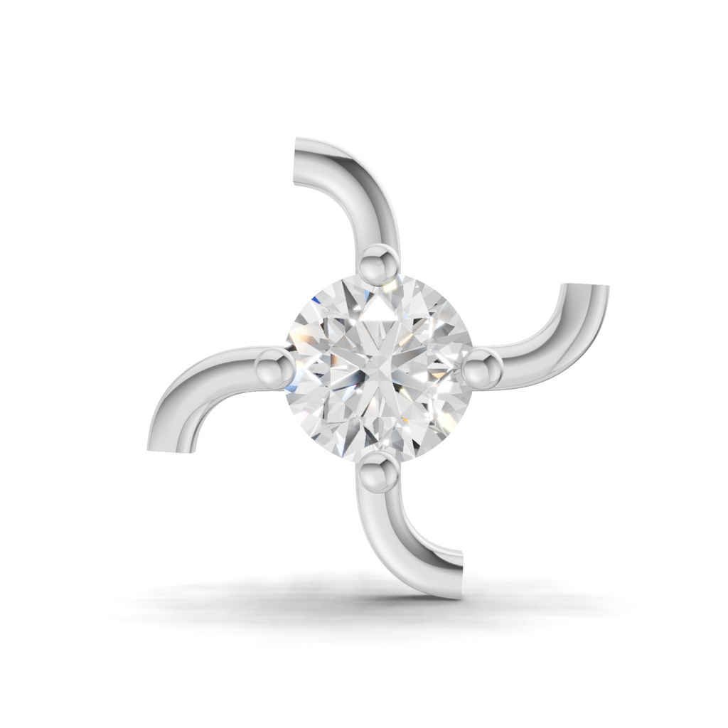 0.5 Carat Round Shape Diamond Nose Pin | 14K Yellow Gold-Screw