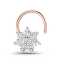 0.16 Carat Round Shape Celestial Diamond Nose Pin | 14K Rose Gold
