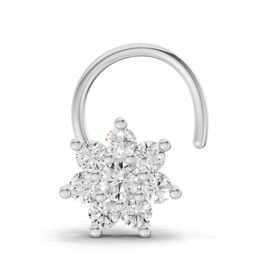 0.16 Carat Round Shape Celestial Diamond Nose Pin | 14K Yellow Gold