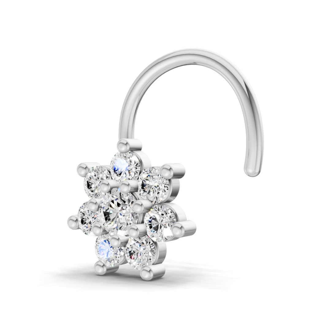 0.16 Carat Round Shape Celestial Diamond Nose Pin | 14K Yellow Gold