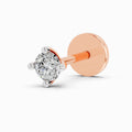 0.05 Carat Round Shape Solitaire Diamond Nose Pin | 14K Rose Gold-Screw