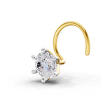 0.15 Ct Round Shape 6 Prong Solitaire Diamond Nose Pin | 14K Yellow Gold