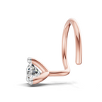 0.1 Carat Lab Grown Diamond Classic Trio-Prong Nosepin | 14K Rose Gold (Wire)